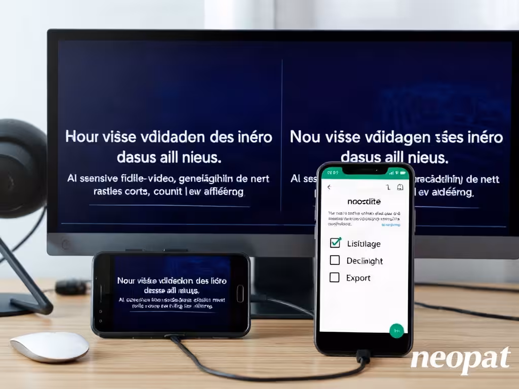 Contrôle des sous-titres d’une vidéo exportée sur ordinateur et mobile.