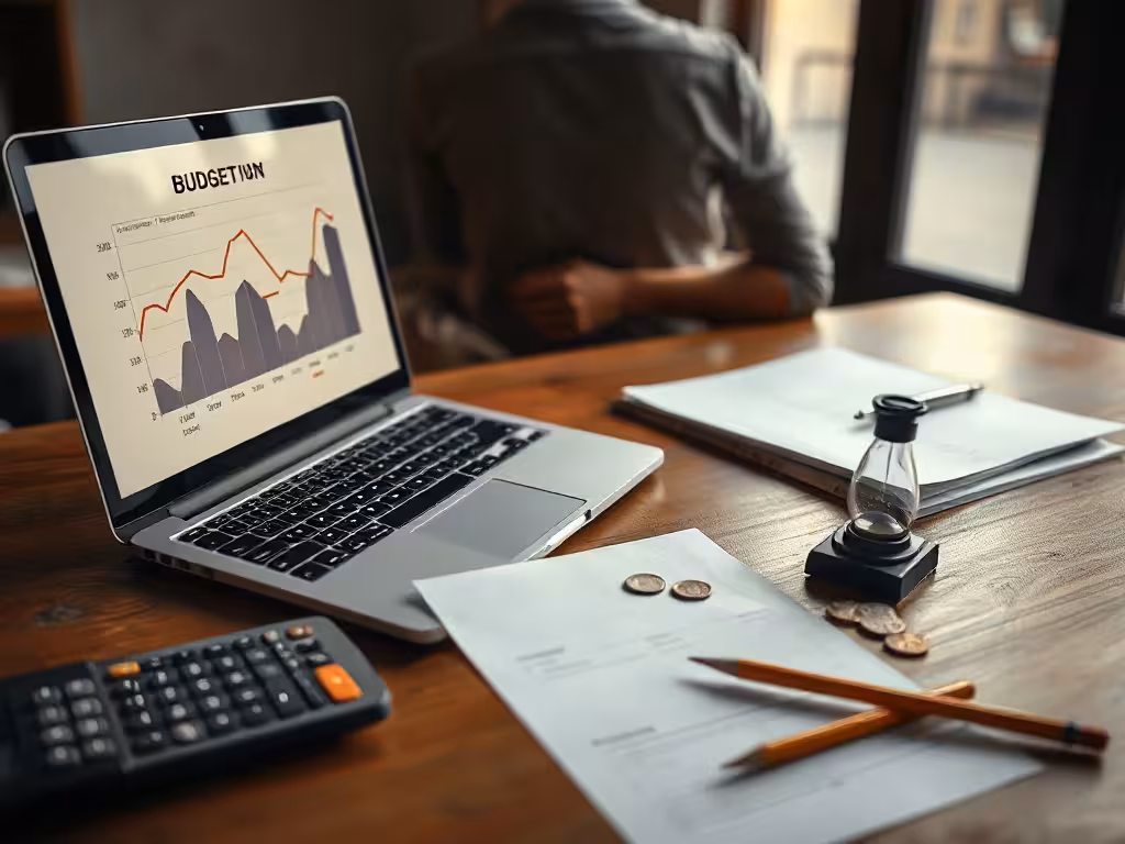 Suivi des dépenses mensuelles avec un calculateur budget outils IA créateur.