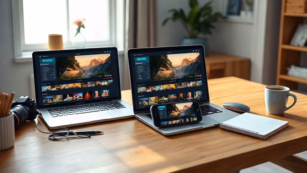 Avis CapCut : montage vidéo sur ordinateur et mobile dans un bureau indépendant