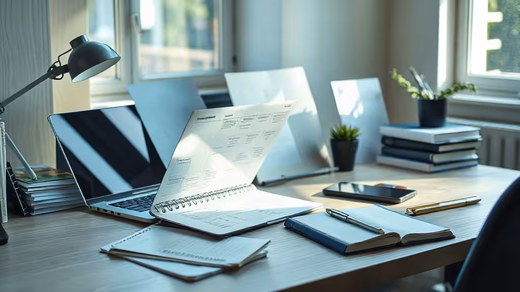 Tableau de suivi des prospects Excel affiché sur un ordinateur dans un bureau lumineux