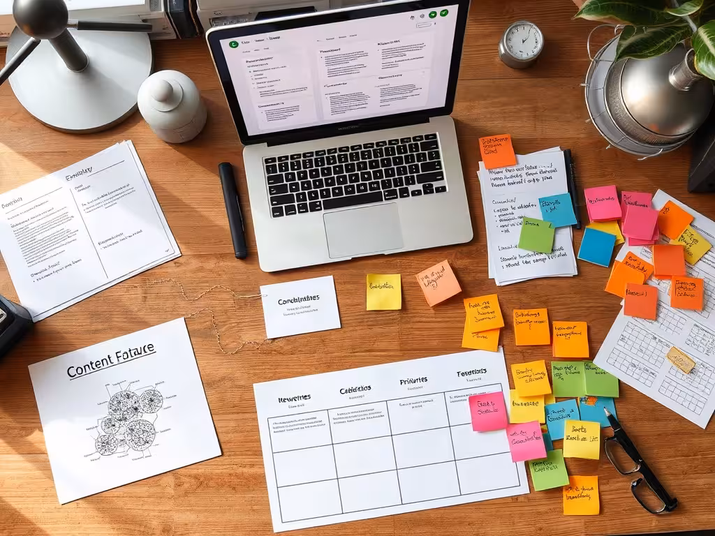 Plan SEO construit à partir des mots-clés trouvés chez les concurrents