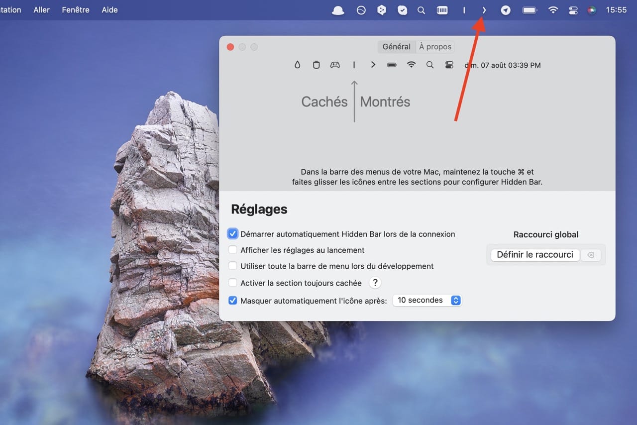 Comment masquer les icônes de la barre de menu sur Mac
